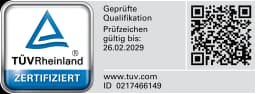 TÜV Rheinland, geprüfte Qualifikation